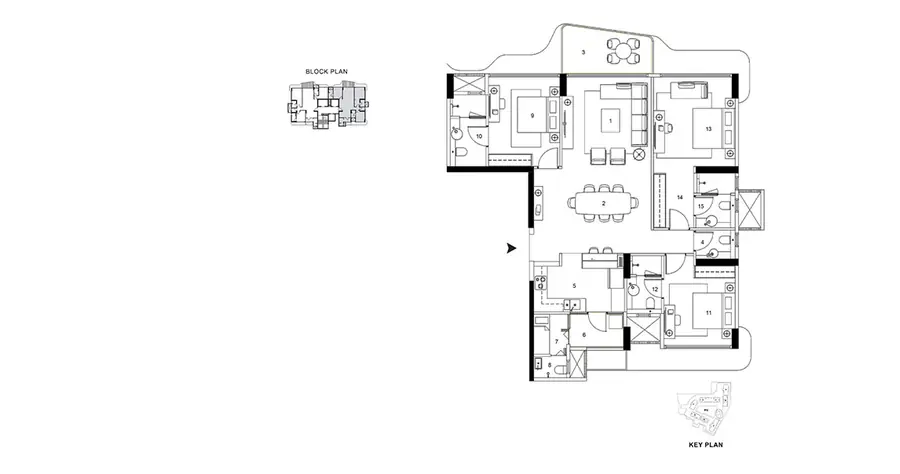 2 BHK floor plan